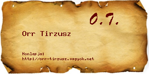 Orr Tirzusz névjegykártya